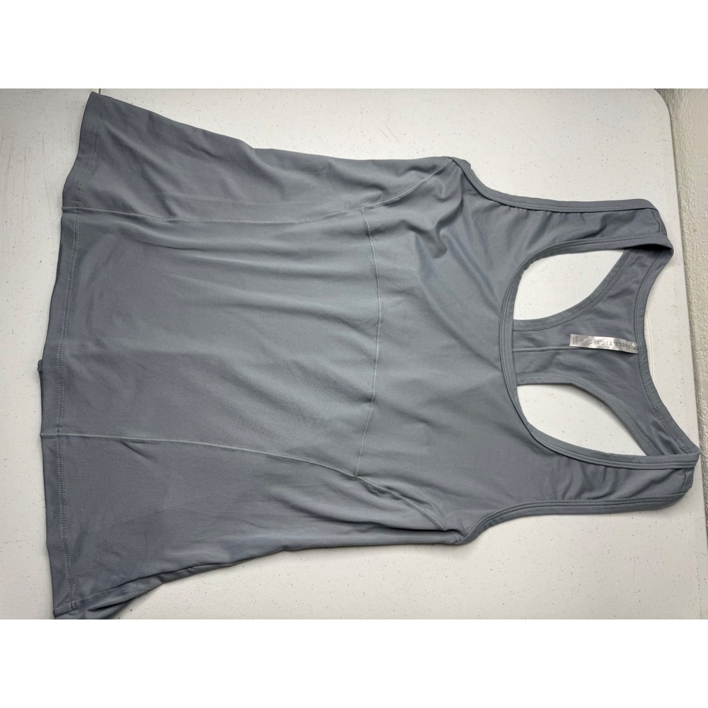 Fabletics Womens Gray Racerback Activewear Tank Top Size L Cutout Workout Shirt